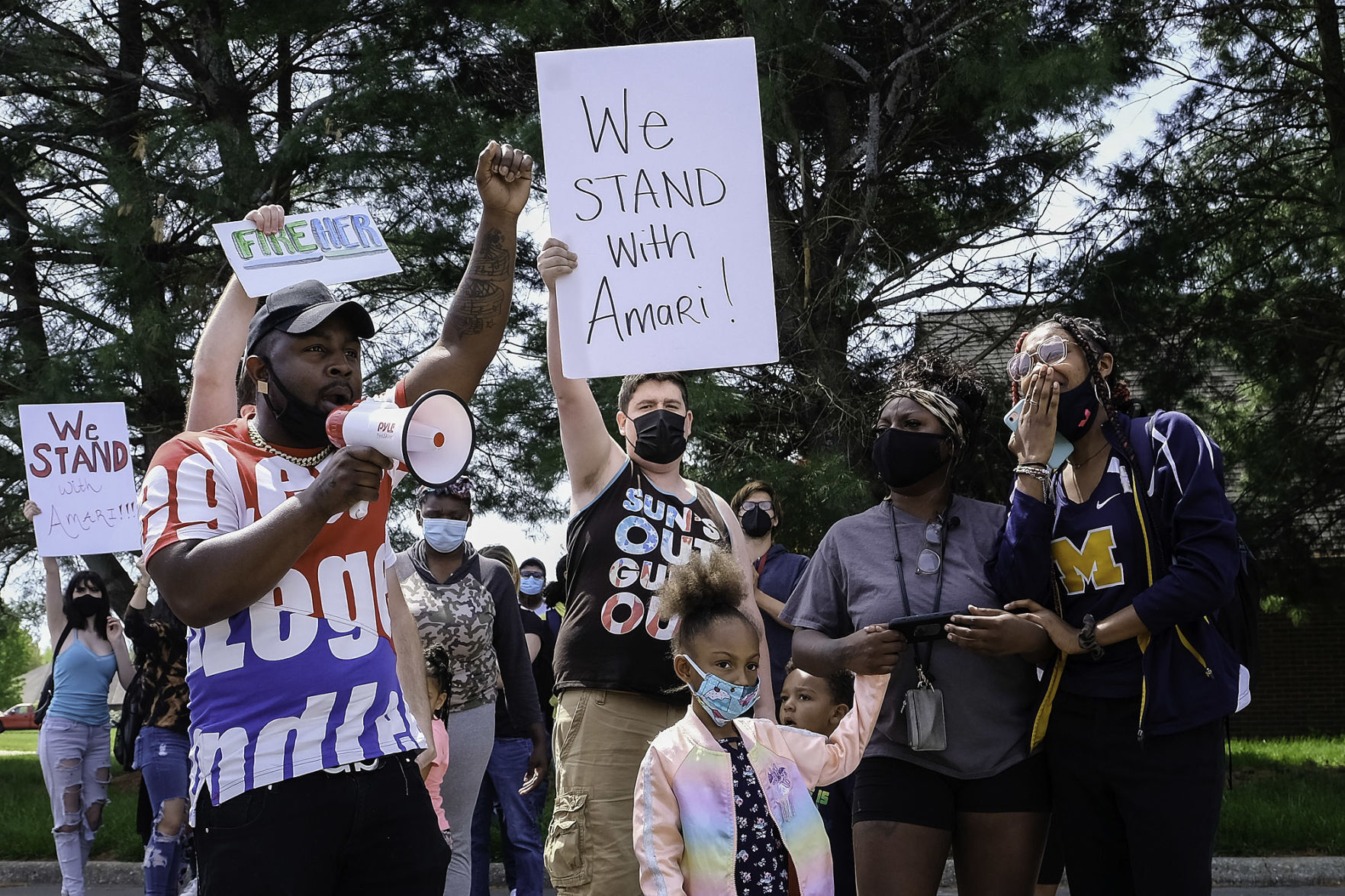 Protesters condemn Marion track coach's racist remarks against Black athlete